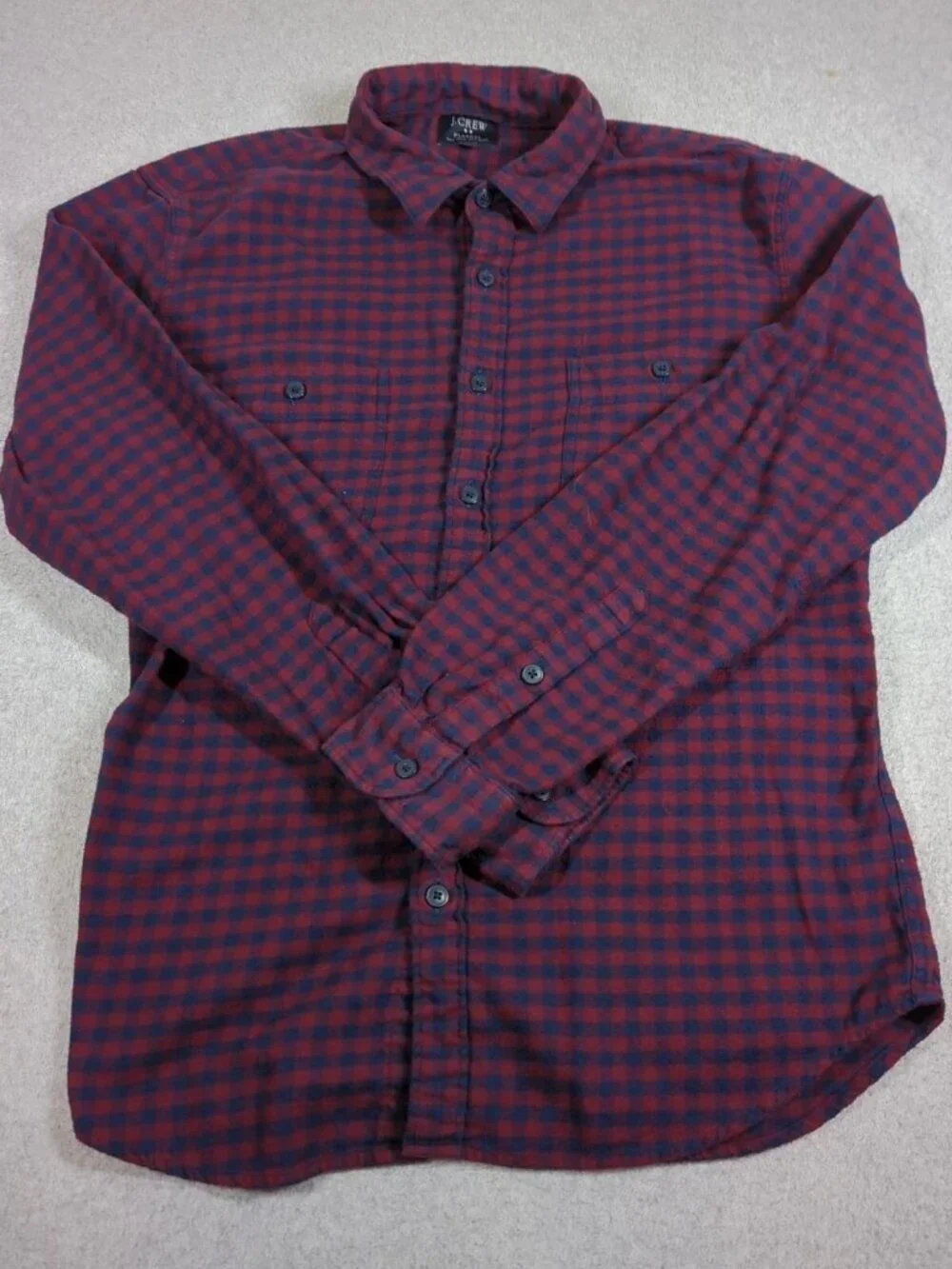 J. Crew Shirt Men's Large Red Slim Fit Long sleeve Casual Flannel Button Up